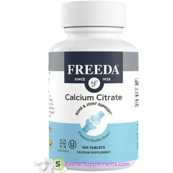 Freeda Kosher Calcium Citrate Tablets Bone Health Supplement